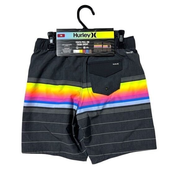 Hurley Boys Swim Short Color Black Size 7/8 - Picture 10 of 11